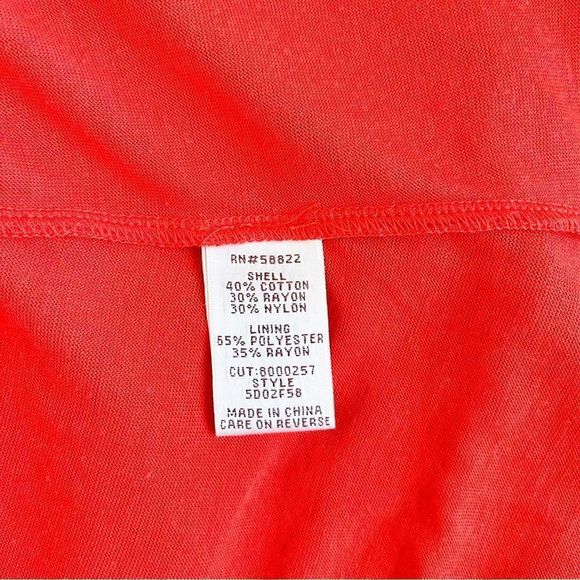 Max Studio XS Red Orange Bright Cheerful Floral Lacy Layered Sleeveless Dress - Picture 13 of 13